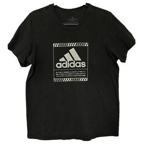 Adidas Amplifier Tee Size M Medium Black Short Sleeves Big Graphic Logo #B01